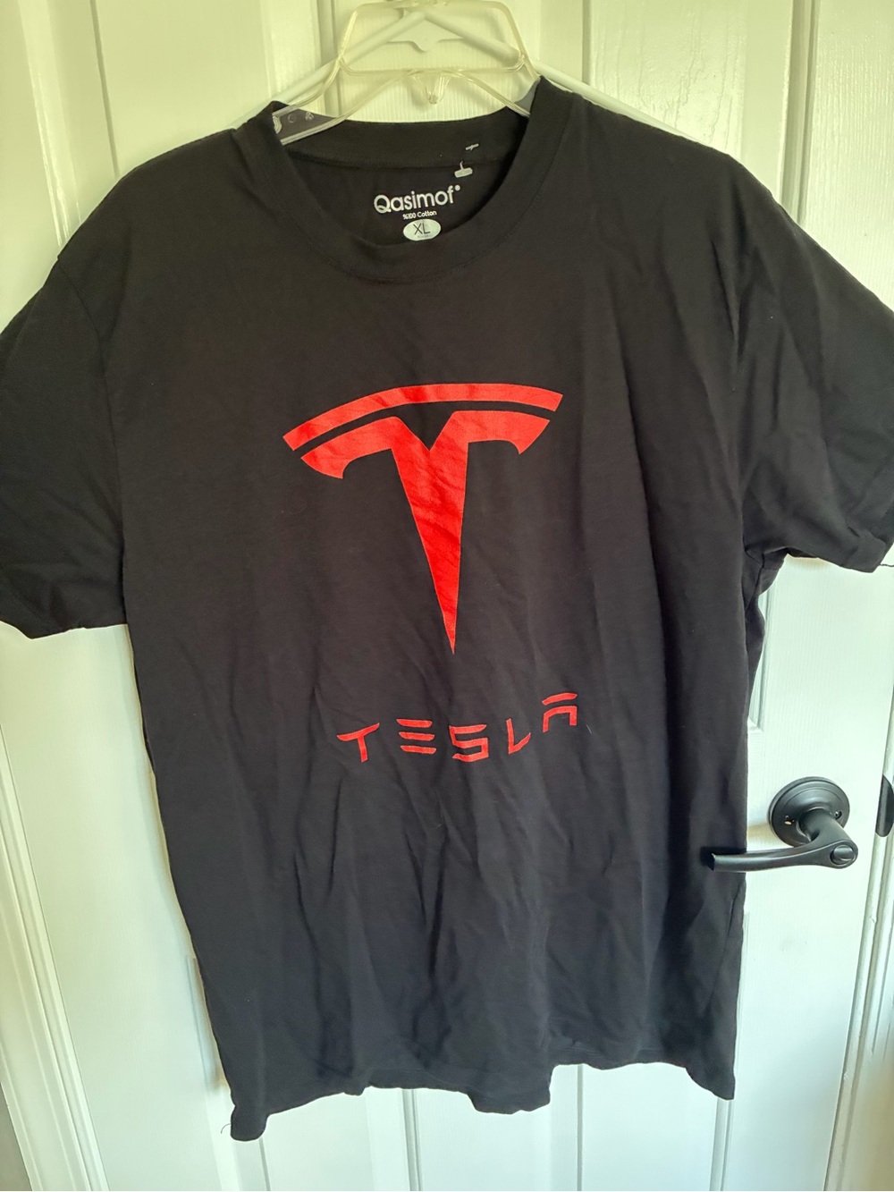 Tesla Logo Short-Sleeve T-Shirt - Black with Red Print XL